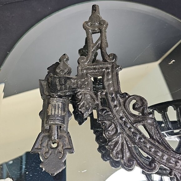 Antique Wall Mount Oil Lamp Holder Cast Iron Wall Sconce Swing Wall Bracket USA - Picture 11 of 14